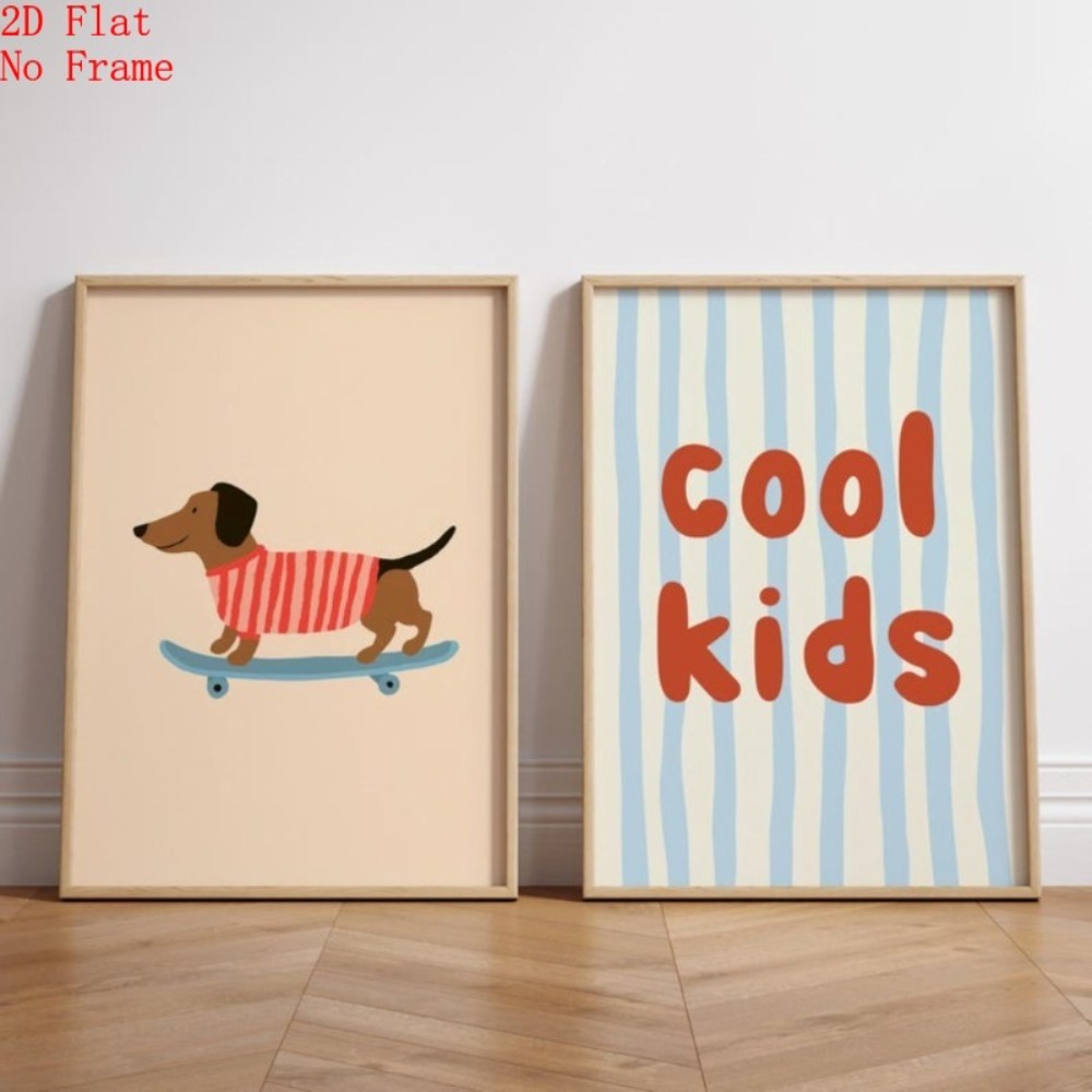 Kids Educational Poster - 2 carteles de lienzo sin marco,