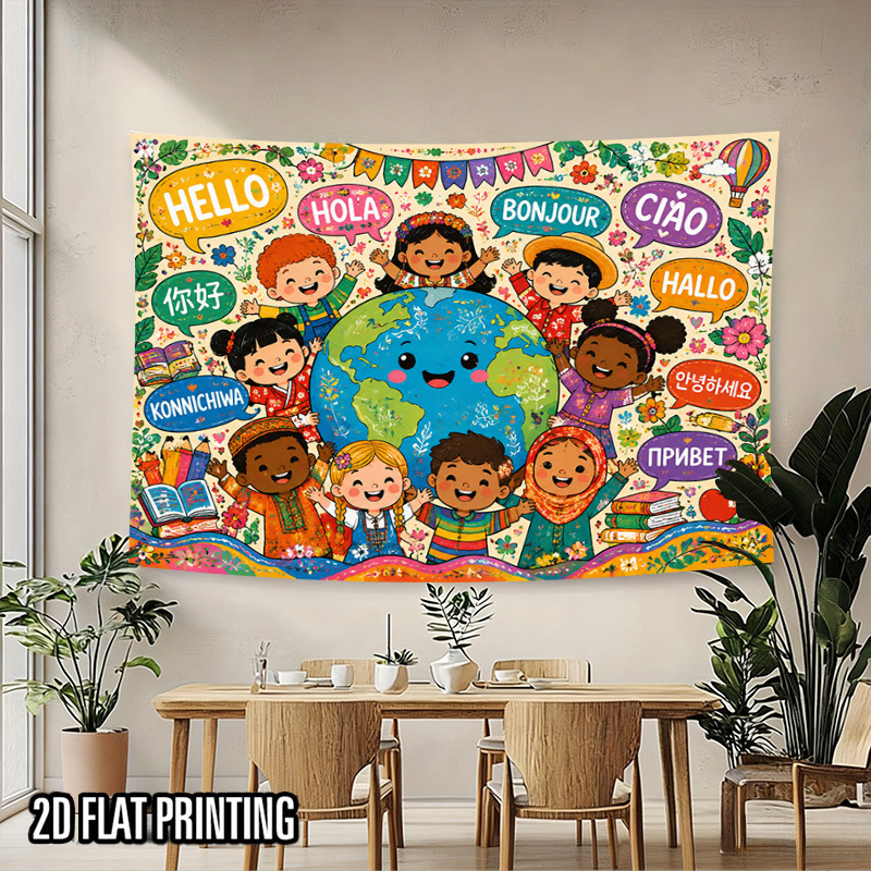Tapiz con Mapa del Mundo y Fra - Kids Educational Poster reseña y precio