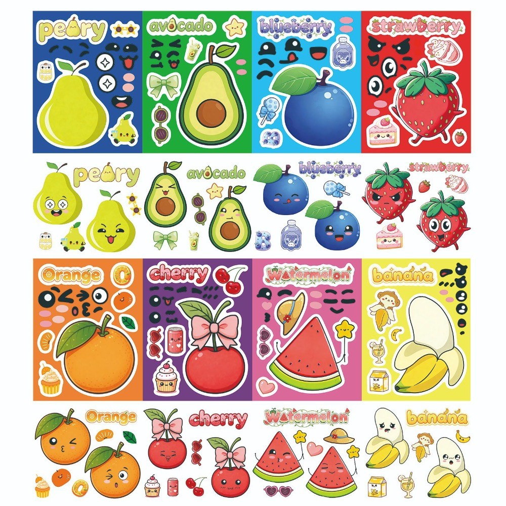 8 Hojas de Adhesivos de Frutas - Kids Education Store reseña y precio